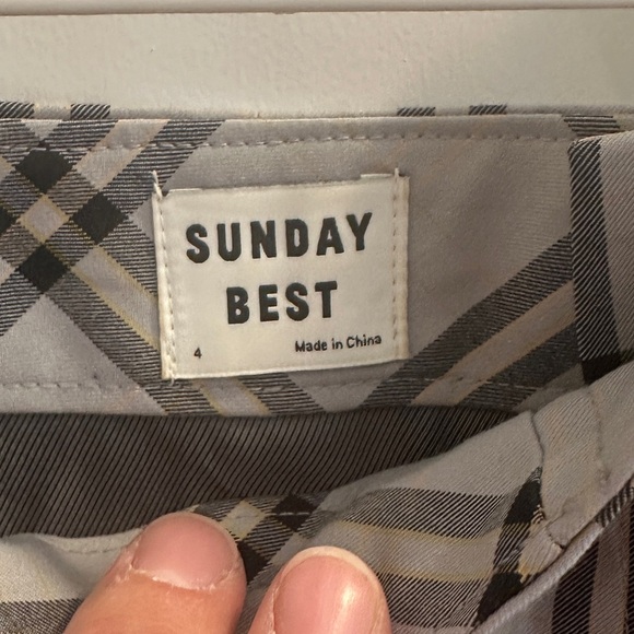 Aritzia Sunday Best Grey Plaid Mini Skirt Size 4 Women’s Yuri Skirt - Picture 7 of 10